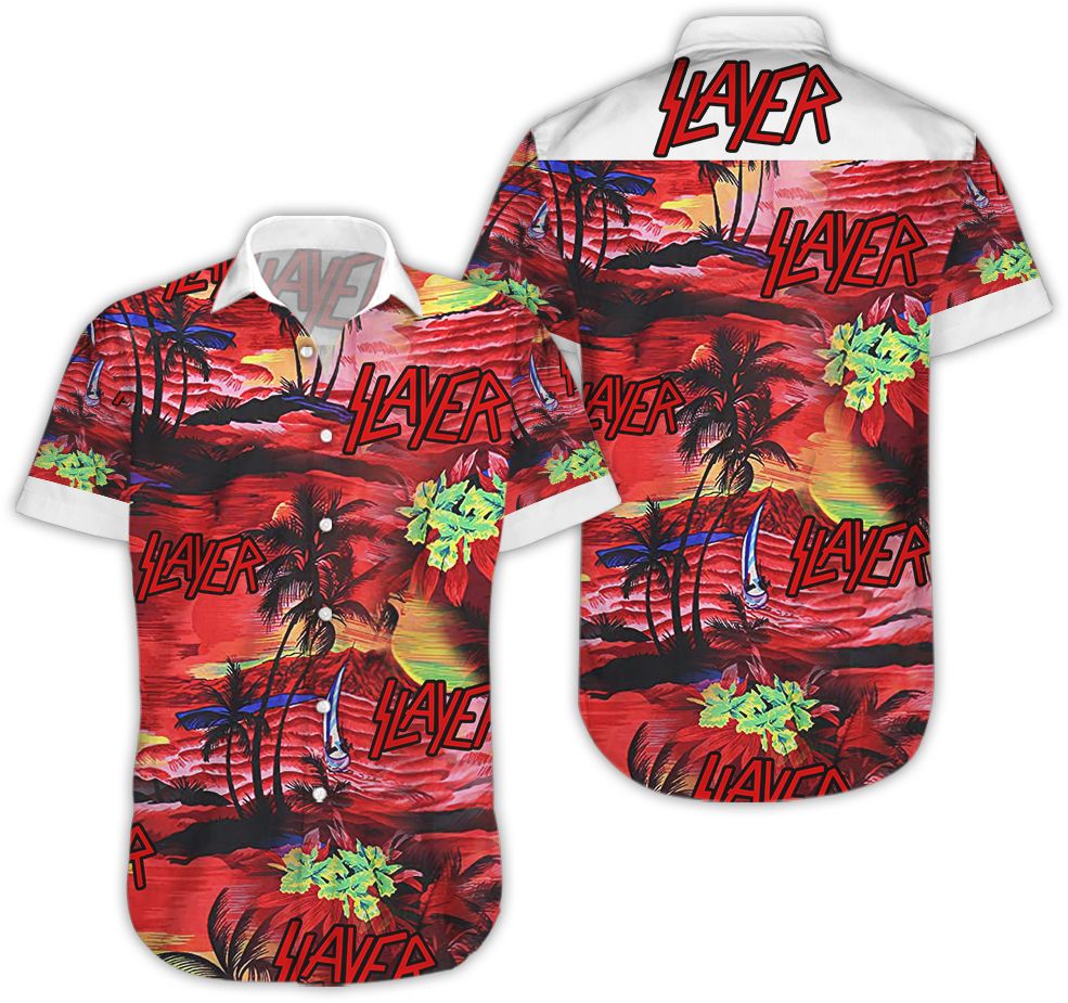 Slayer All Over Printed Hawaiian Shirt Beach Shorts