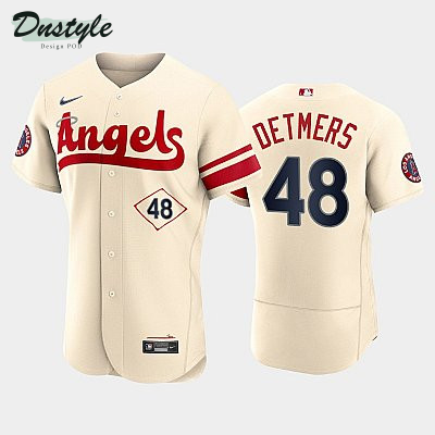 Men's Los Angeles Angels #48 Reid Detmers 2022 City Connect Cream Jersey