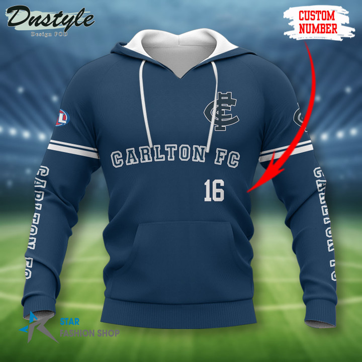Carlton Football Club Custom Name 3D Hoodie Tshirt