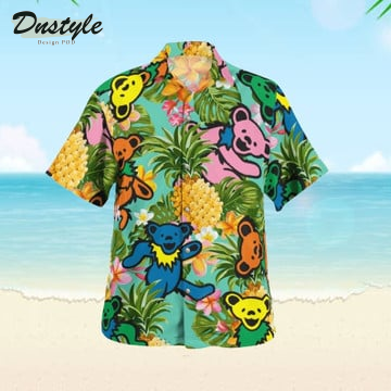 Grateful Dead Dancing Bears Pineapple Hawaiian Shirt