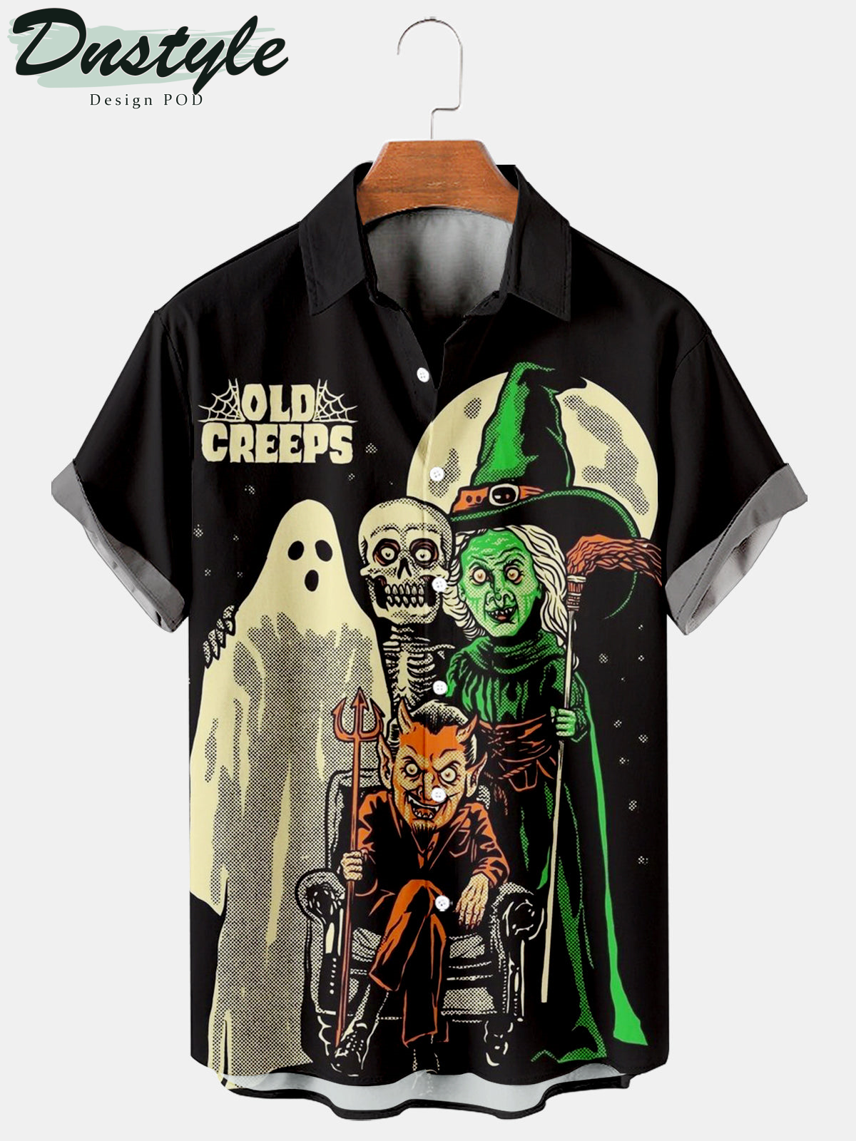 Old Creepes Spoof Halloween Themed Hawaiian Shirt