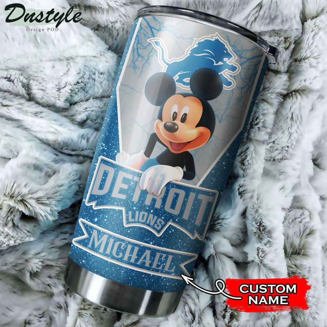 Personalized Detroit Lions Mickey Mouse Tumbler