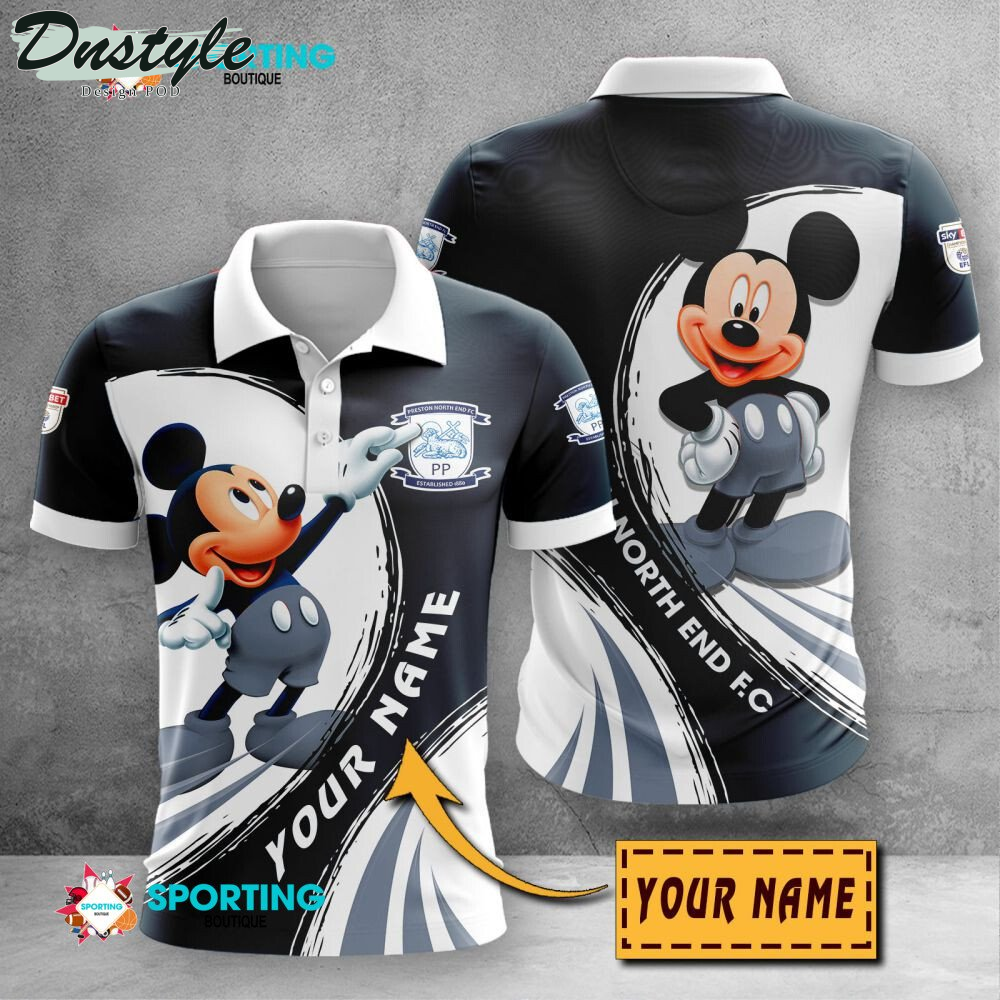 Preston North End F.C Mickey Mouse Personalized Polo Shirt