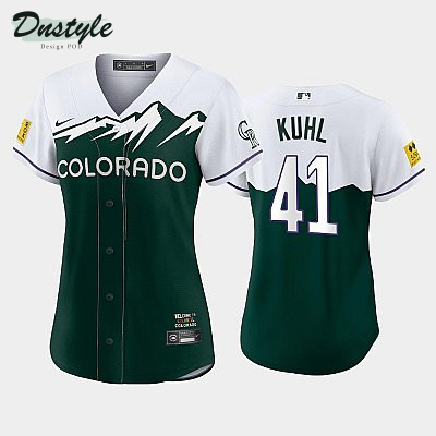 Women's Chad Kuhl Colorado Rockies Green 2022 City Connect Jersey