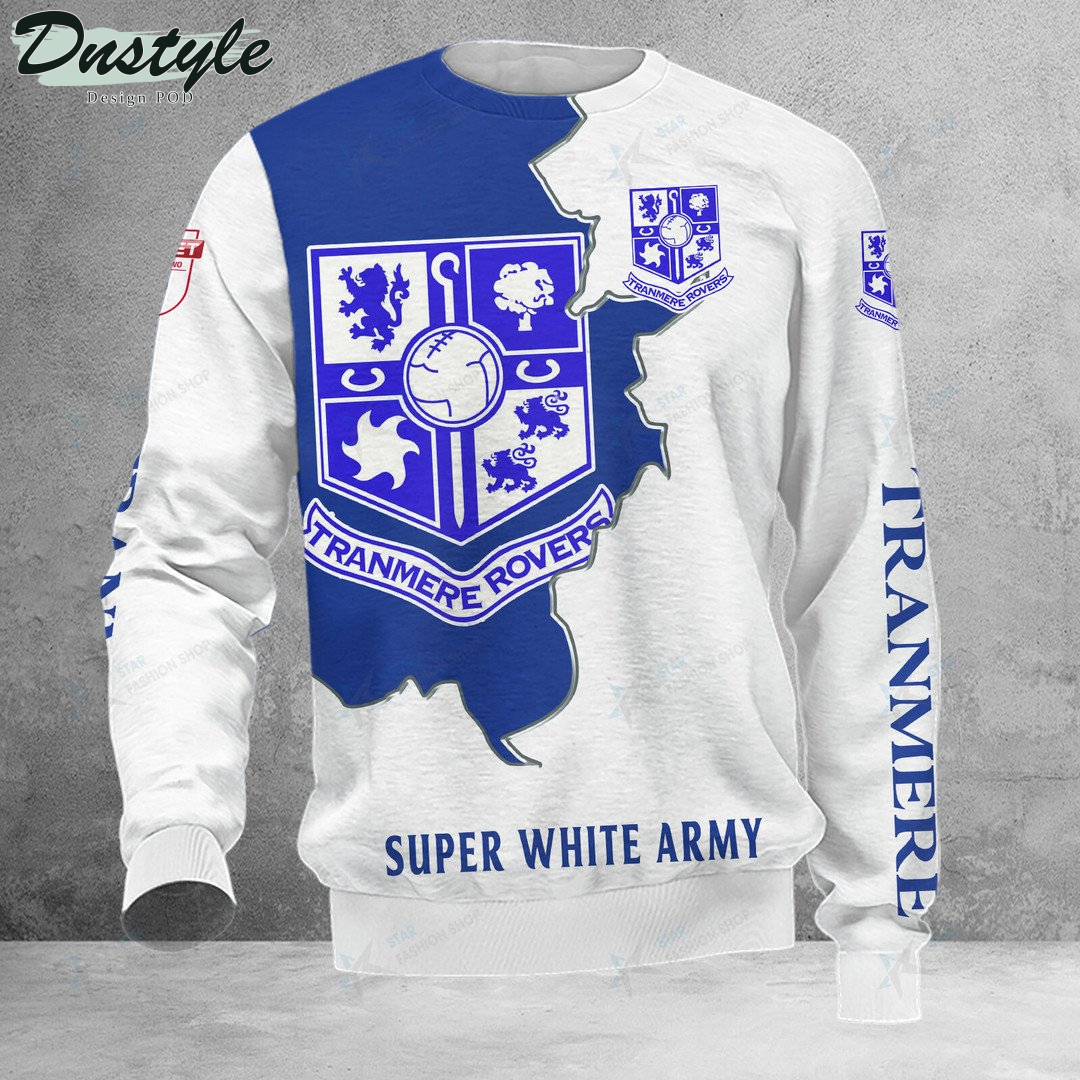 Tranmere Rovers Super White Army Hoodie Tshirt