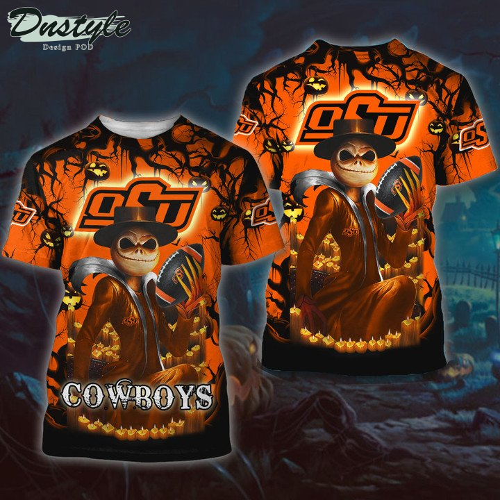 Oklahoma State Cowboys Jack Skellington Halloween 3D Hoodie Tshirt
