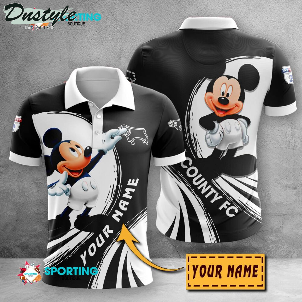 Derby County Mickey Mouse Personalized Polo Shirt