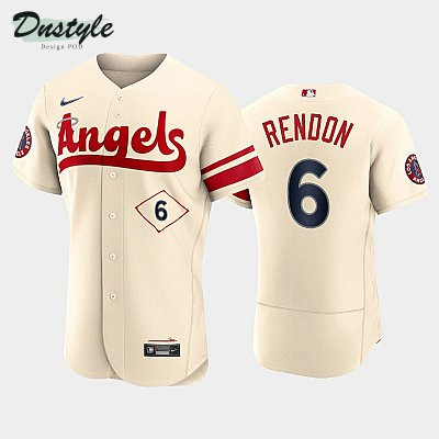 Men's Los Angeles Angels #6 Anthony Rendon 2022 City Connect Cream Jersey