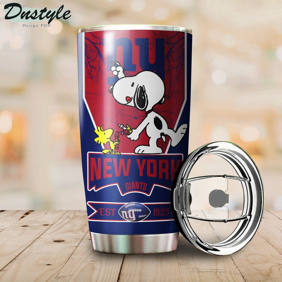 Personalized New York Giants Snoopy Tumbler