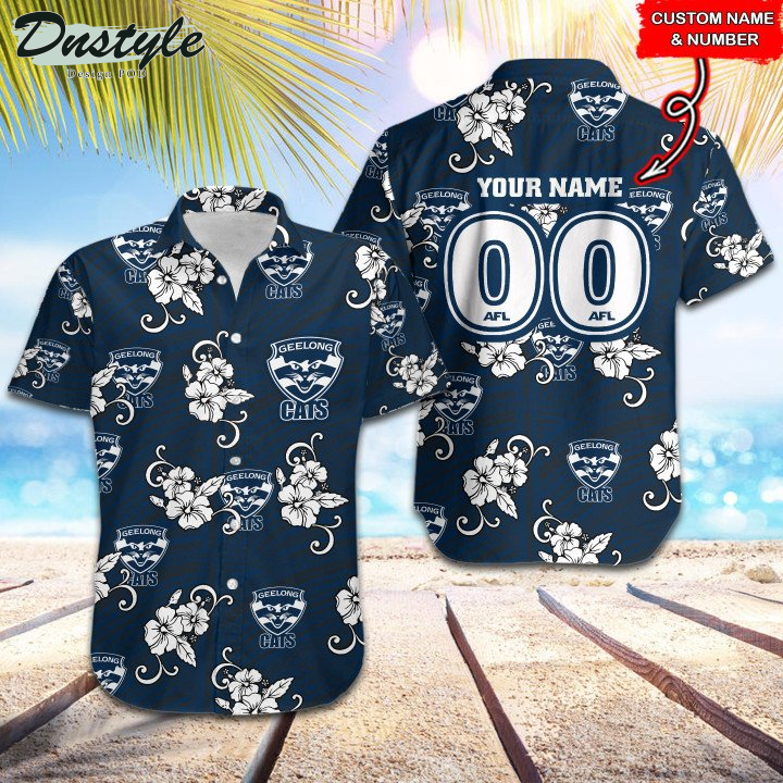 Personalized AFL Geelong Cats Tribal Hawaiian Shirt