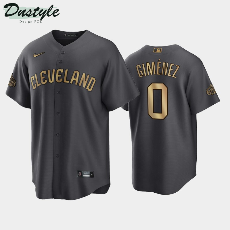 Cleveland Guardians Andres Gimenez #0 2022 MLB All-Star Game AL Charcoal Jersey