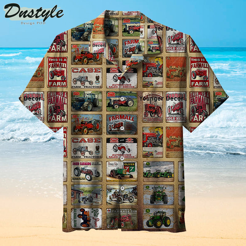 Vintage Farm Tractor Advertisement Hawaiian Shirt