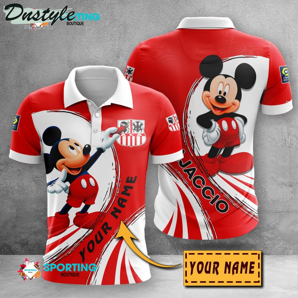 AC Ajaccio Mickey Mouse Personalized Polo Shirt