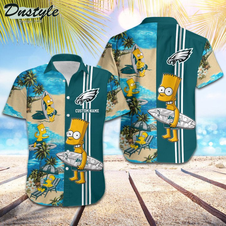 Philadelphia Eagles Simpsons Custom Name Hawaiian Shirt And Short
