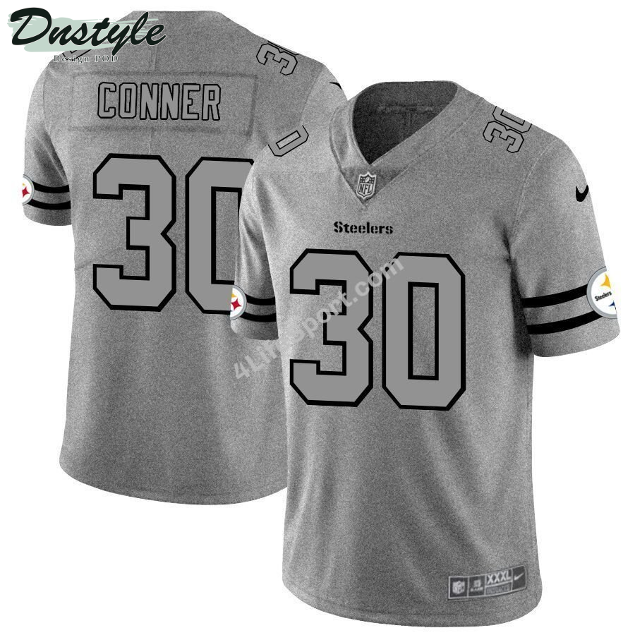 James Conner 30 Pittsburgh Steelers Grey Football Jersey