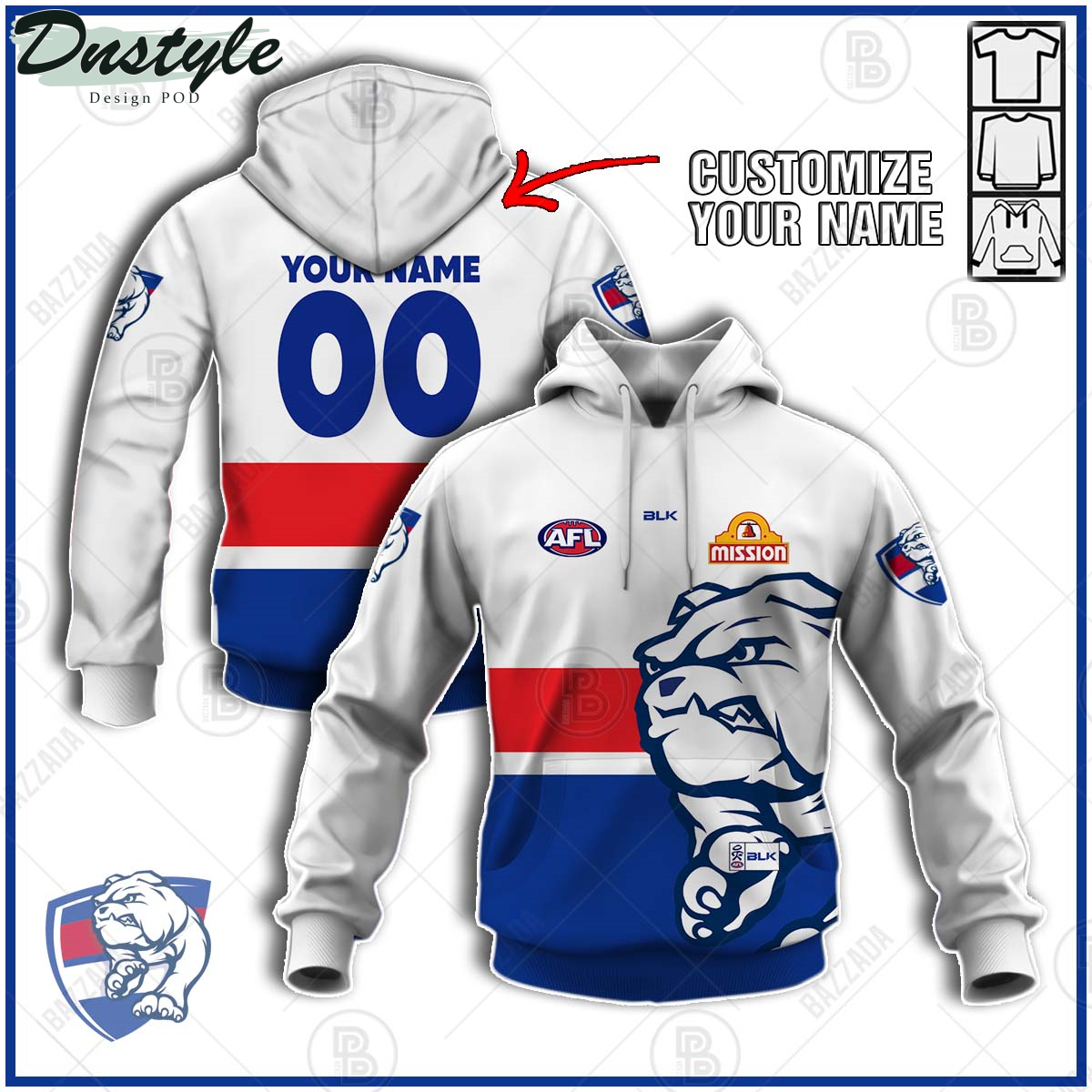 Western Bulldogs FC AFL Version 3 Custom Hoodie Tshirt