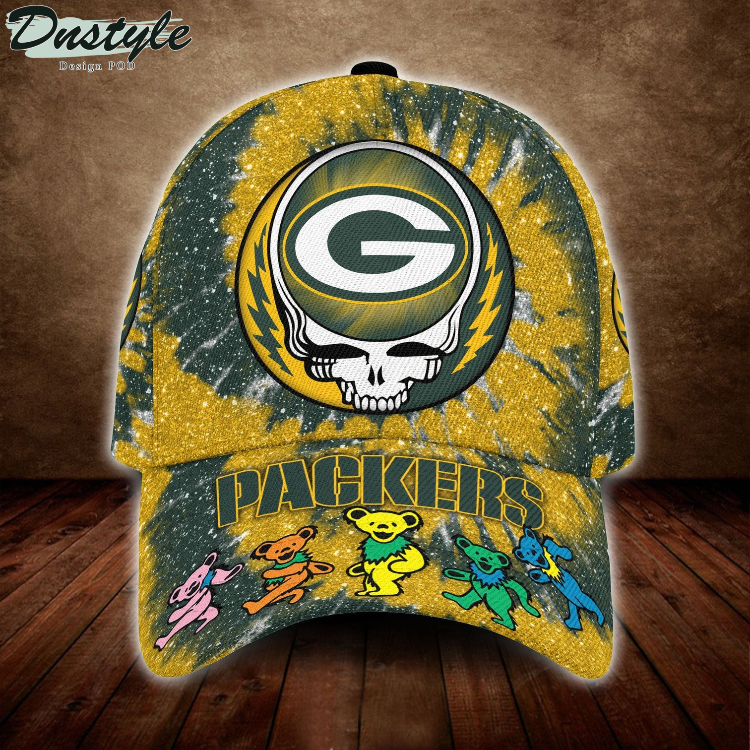 Green Bay Packers And Grateful Dead Band Baseball Classic Cap