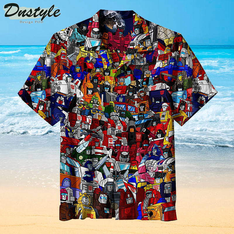 Robot Collage Transformers Hawaiian Shirt