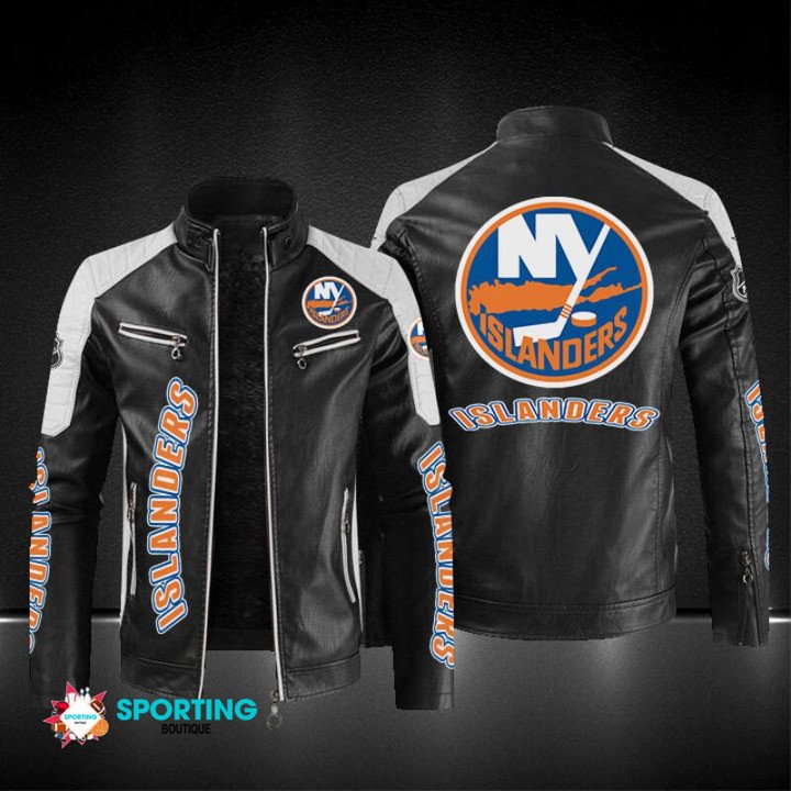 New York Islanders Block Leather Jacket