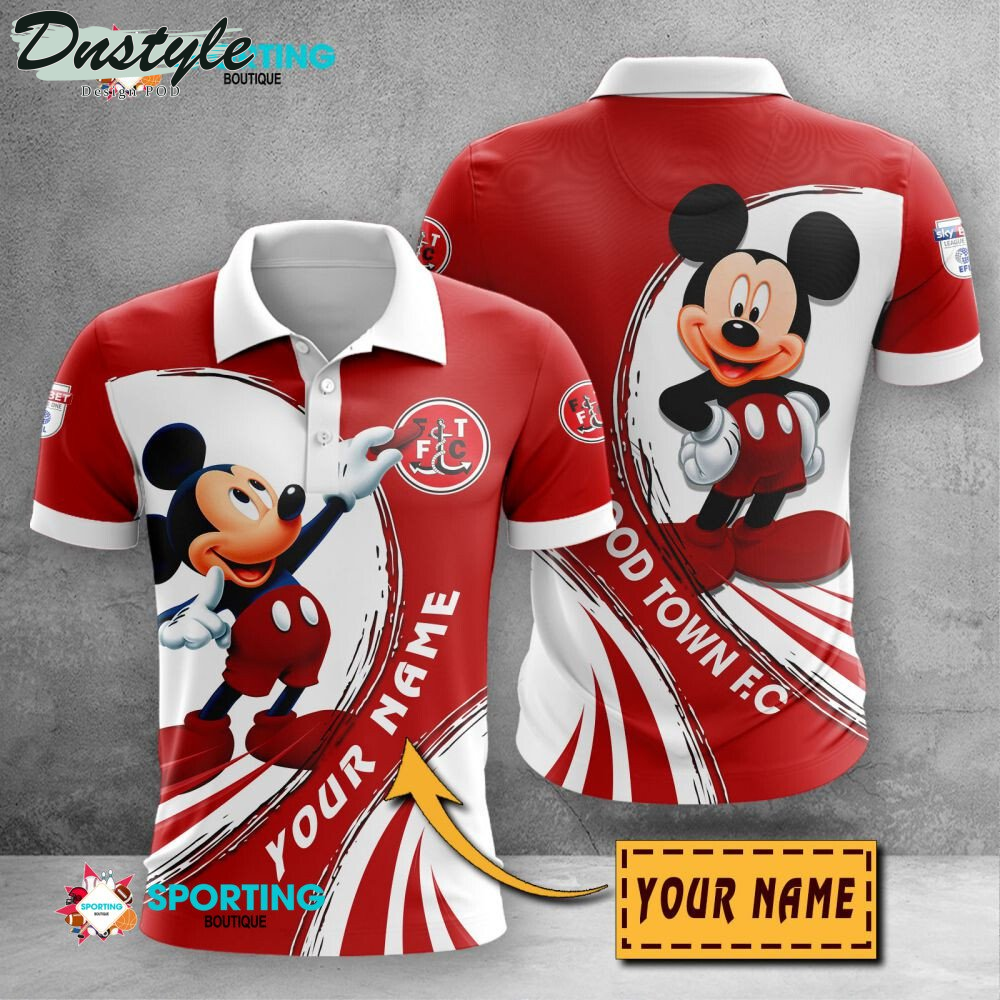 Fleetwood Town F.C Mickey Mouse Personalized Polo Shirt