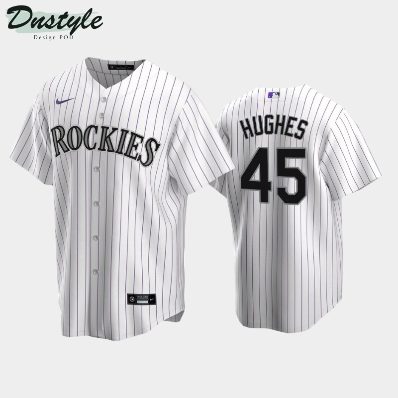 Colorado Rockies Gabriel Hughes #45 2022 MLB Draft White Home Jersey