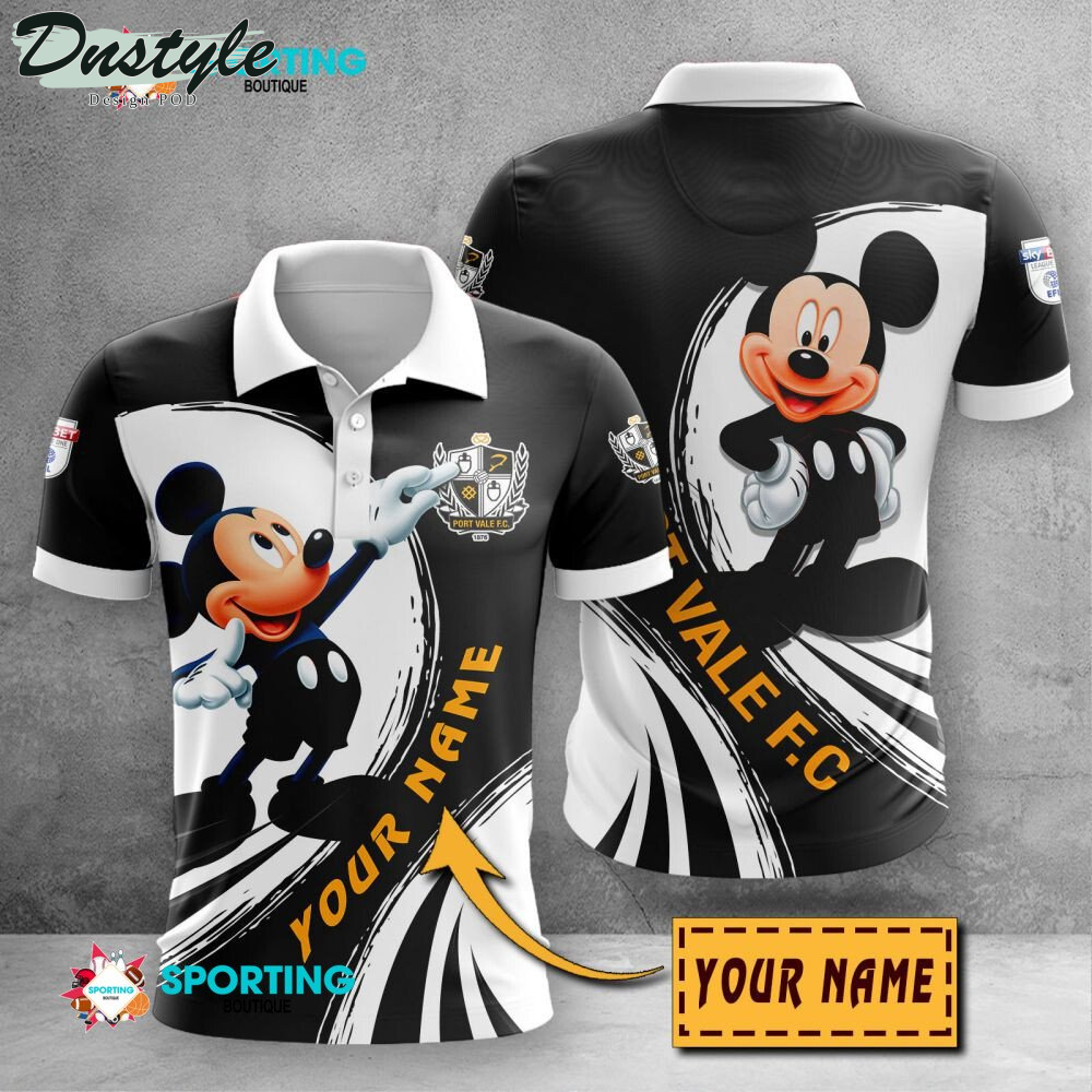 Port Vale Mickey Mouse Personalized Polo Shirt