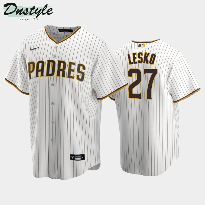 Dylan Lesko #27 2022 MLB Draft San Diego Padres White Brown Home Jersey