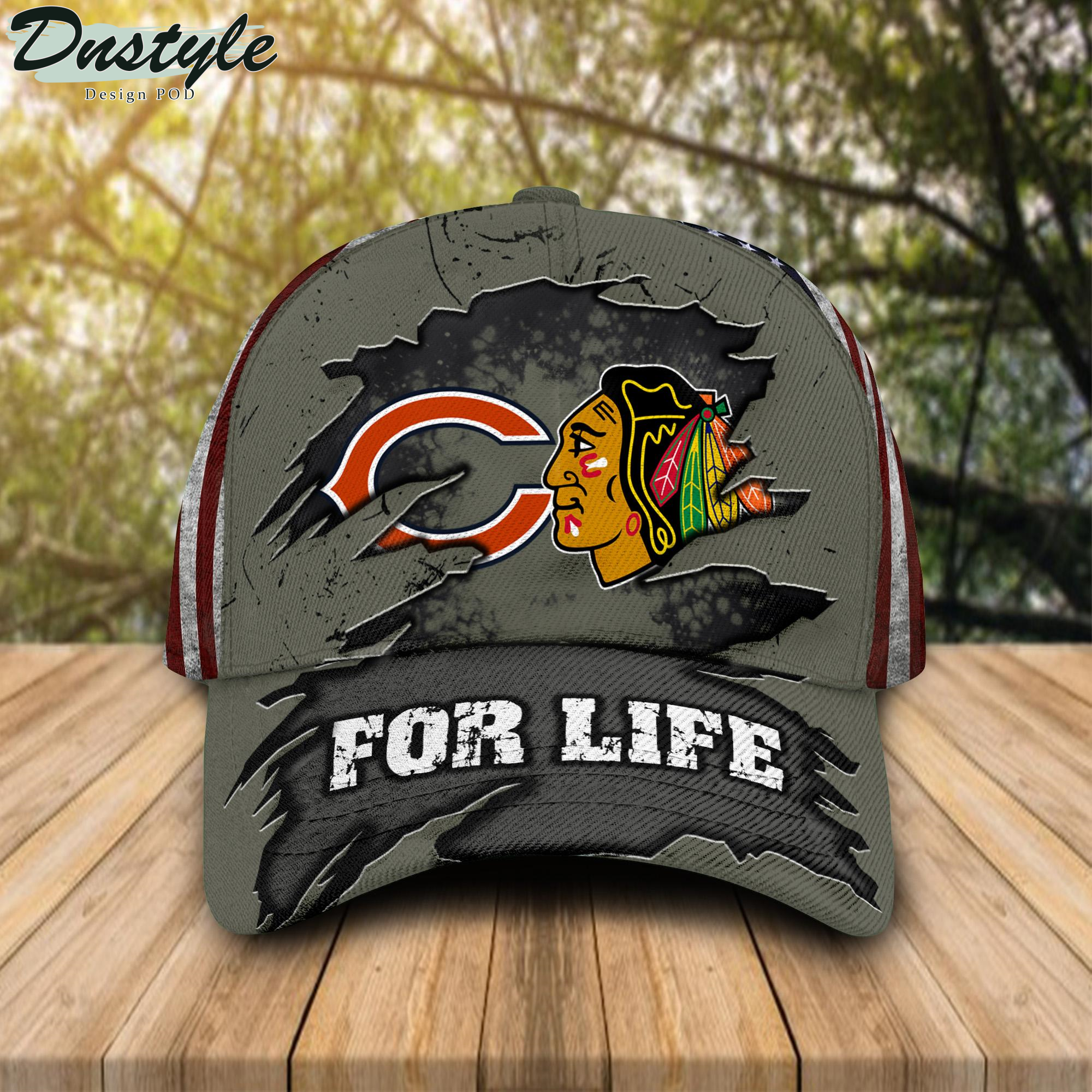 Chicago Blackhawks Chicago Bears For Life Classic Cap