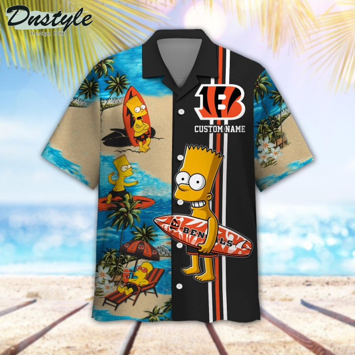 Cincinnati Bengals Simpsons Custom Name Hawaiian Shirt And Short