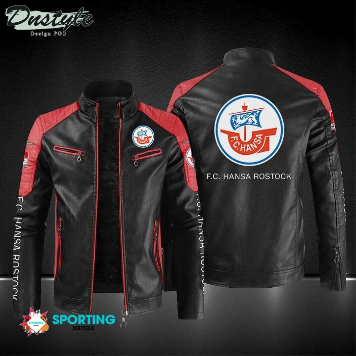 Hansa Rostock Block Sport Leather Jacket