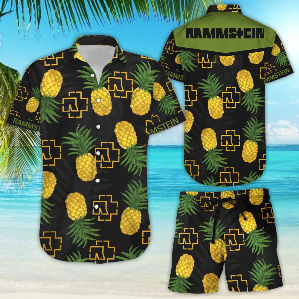 Rammstein Pineapple Hawaiian Shirt Beach Shorts