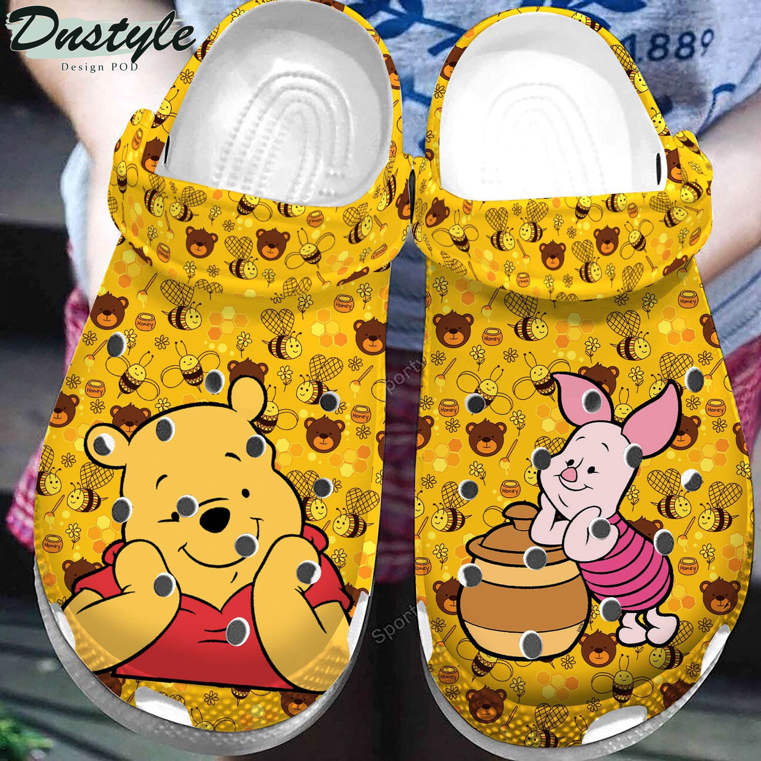 Couple Pooh And Piglet Clog Crocs Shoes