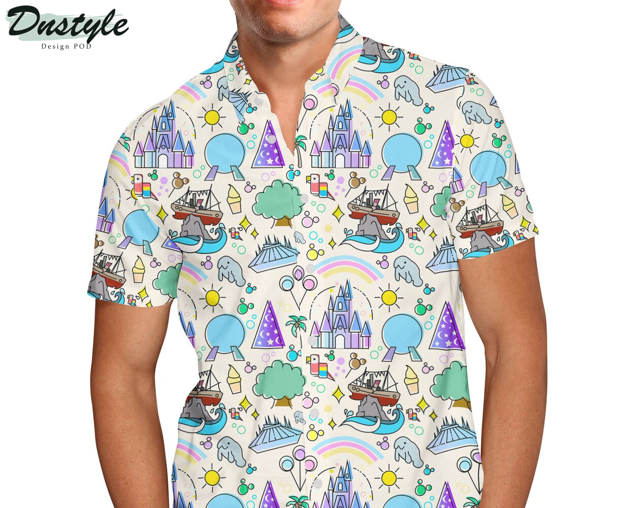 Walt Disney World Park Icons Light Disney Hawaiian Shirt