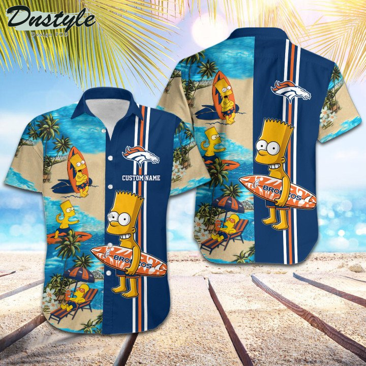 Denver Broncos Simpsons Custom Name Hawaiian Shirt And Short