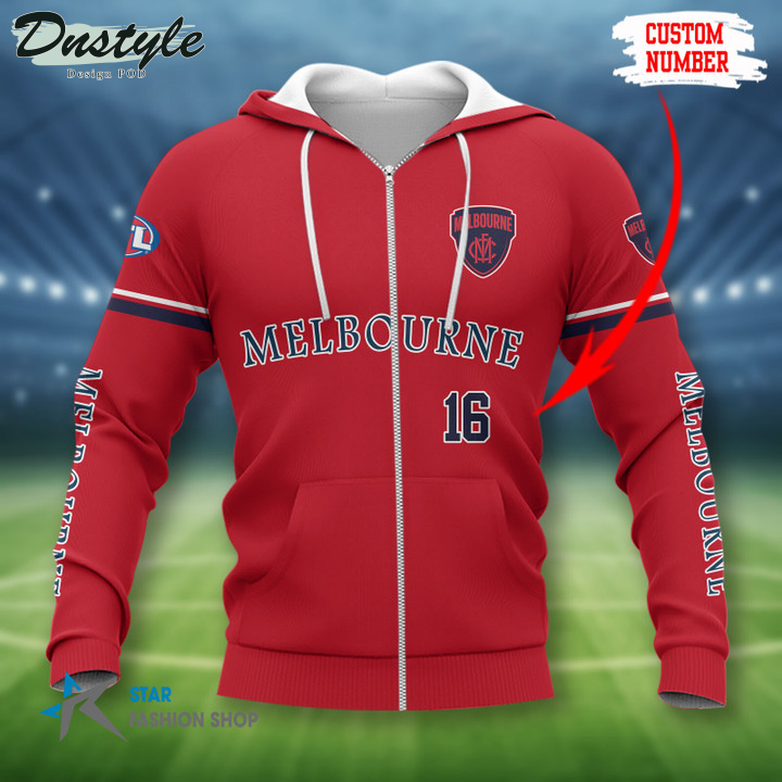 Melbourne Football Club Custom Name 3D Hoodie Tshirt