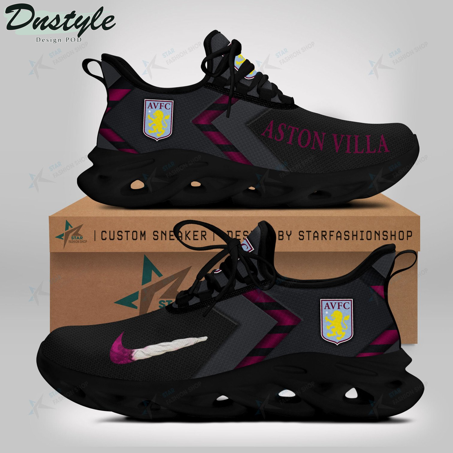 Aston Villa F.C EPL Custom Max Soul Shoes
