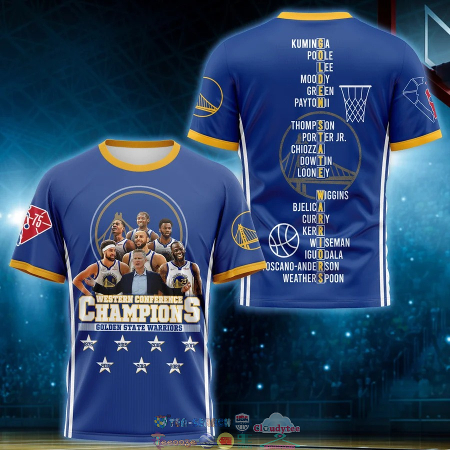 Western Conference Champions Golden State Warriors 3D Shirt