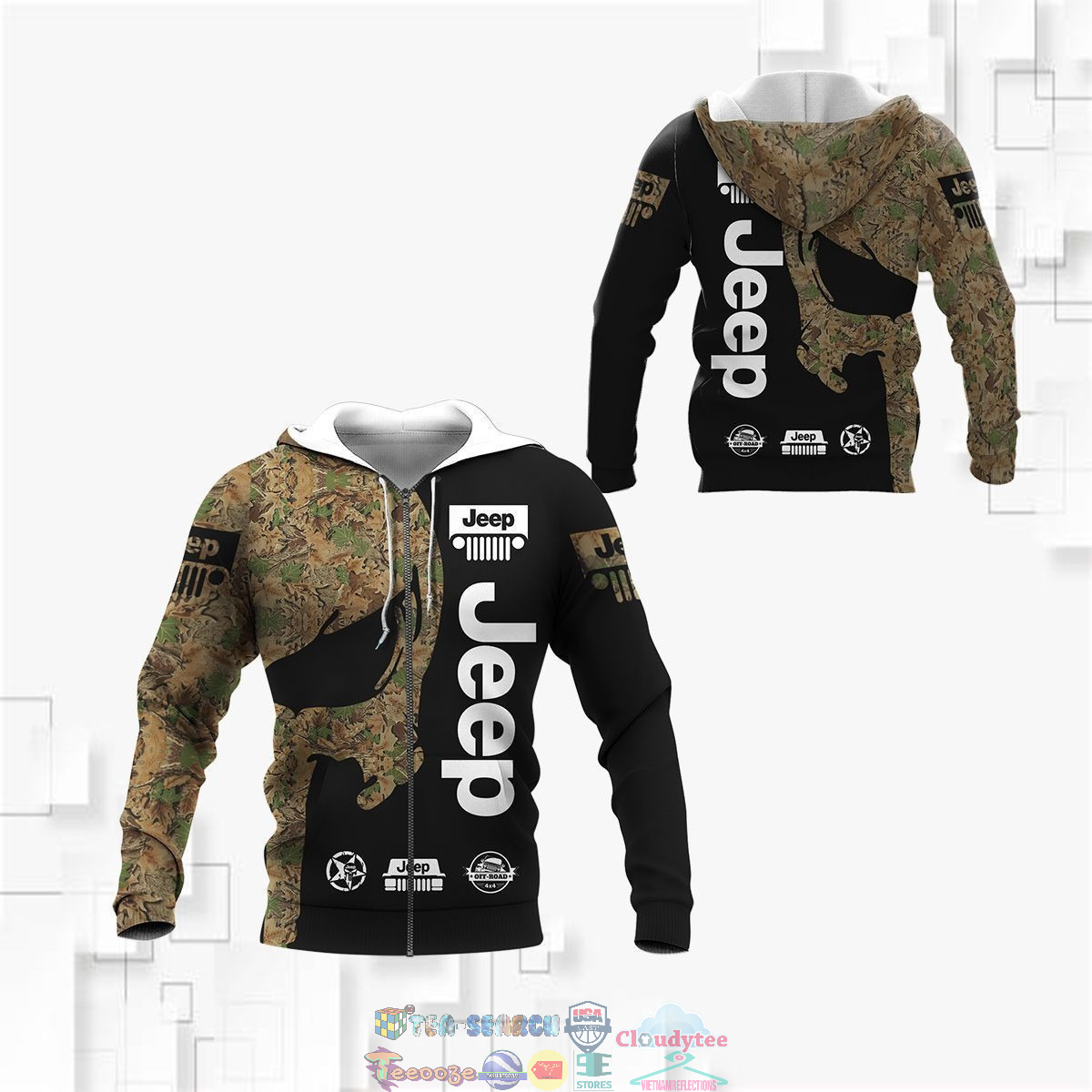 Jeep Skull Camo 3D hoodie and t-shirt