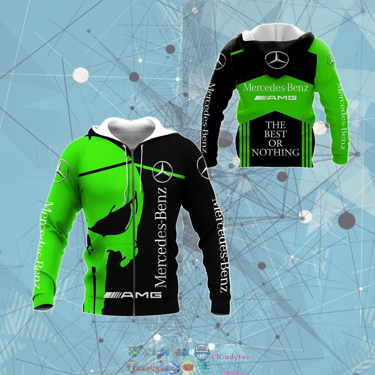 Mercedes AMG Skull ver 3 3D hoodie and t-shirt