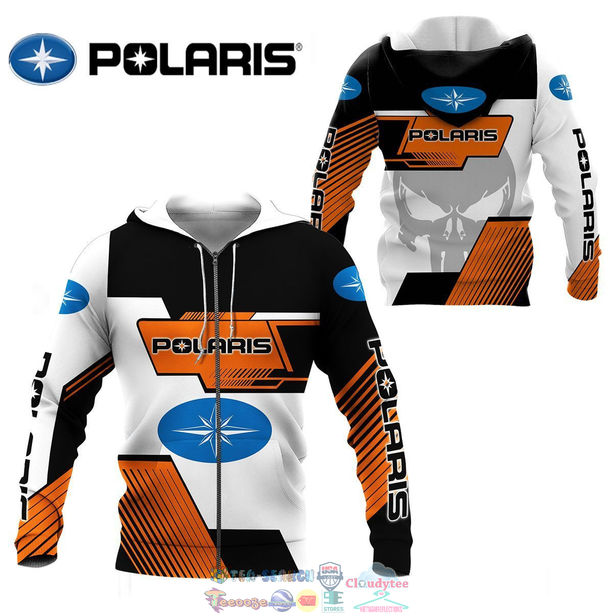 Polaris Skull ver 2 3D hoodie and t-shirt