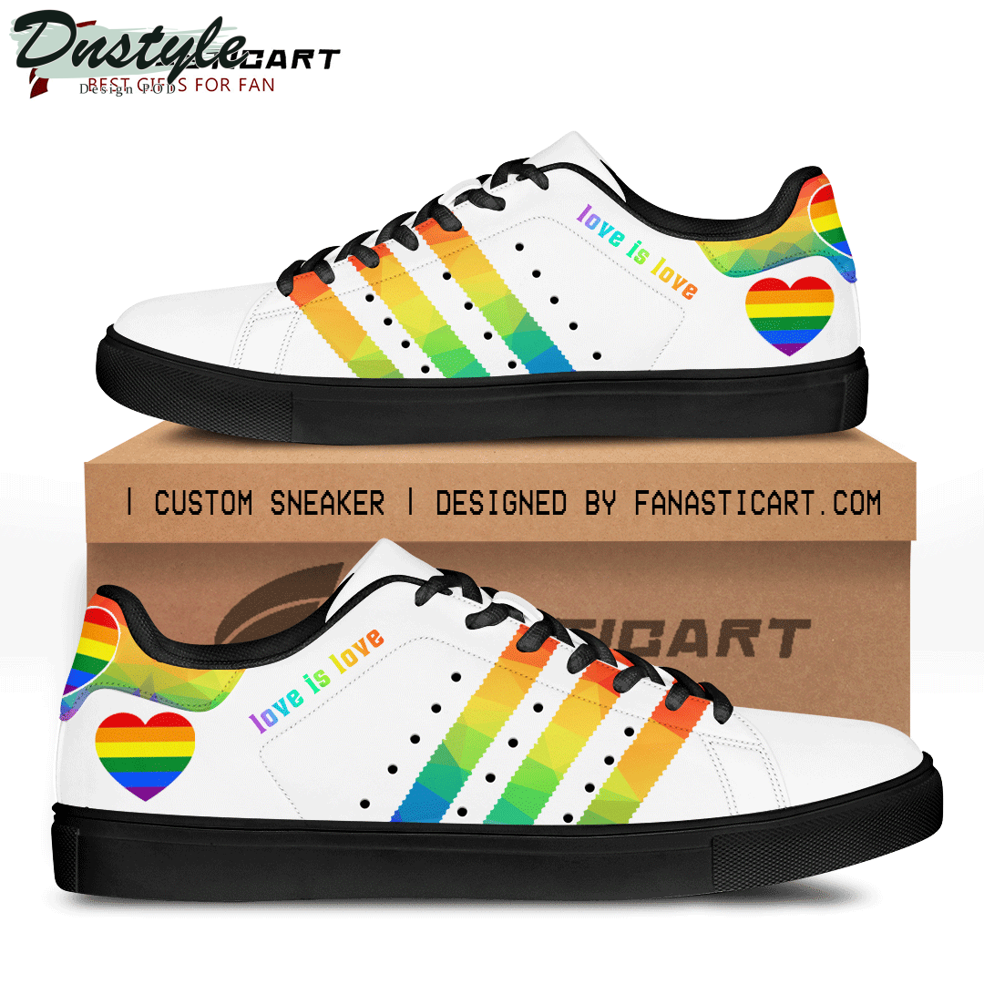 LGBT "Love Is Love" White Stan Smith Skate Shoes