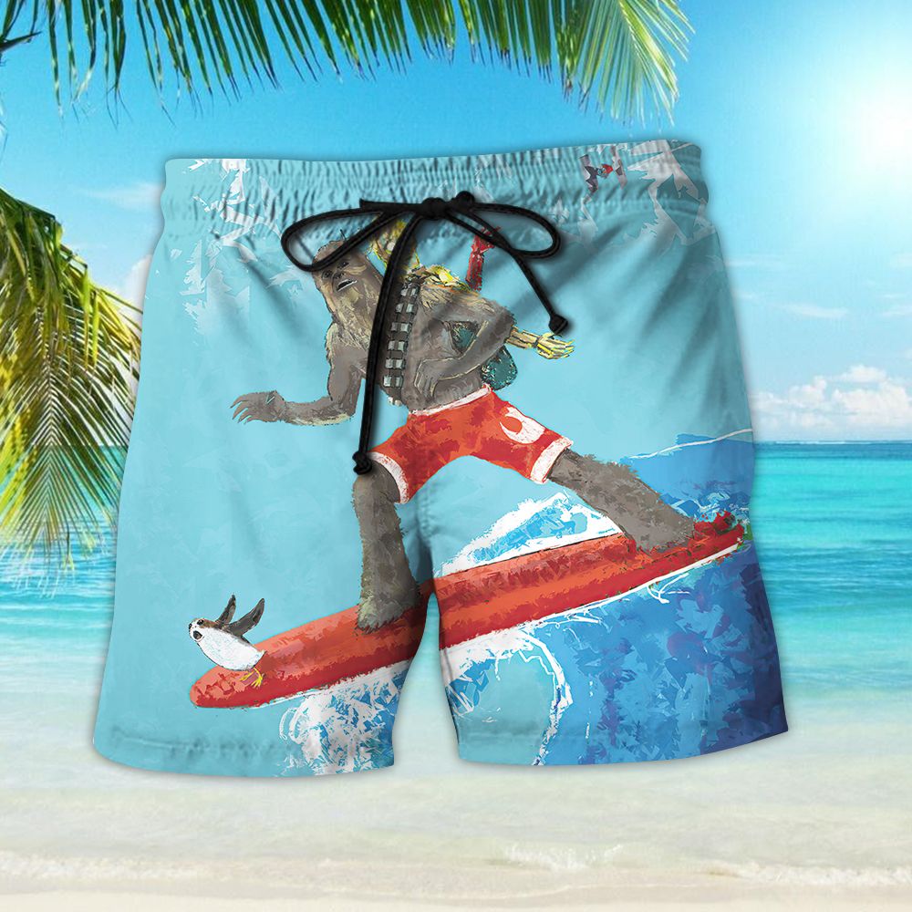Star Wars Chewie Chewbacca Hawaiian Shirt Beach Shorts