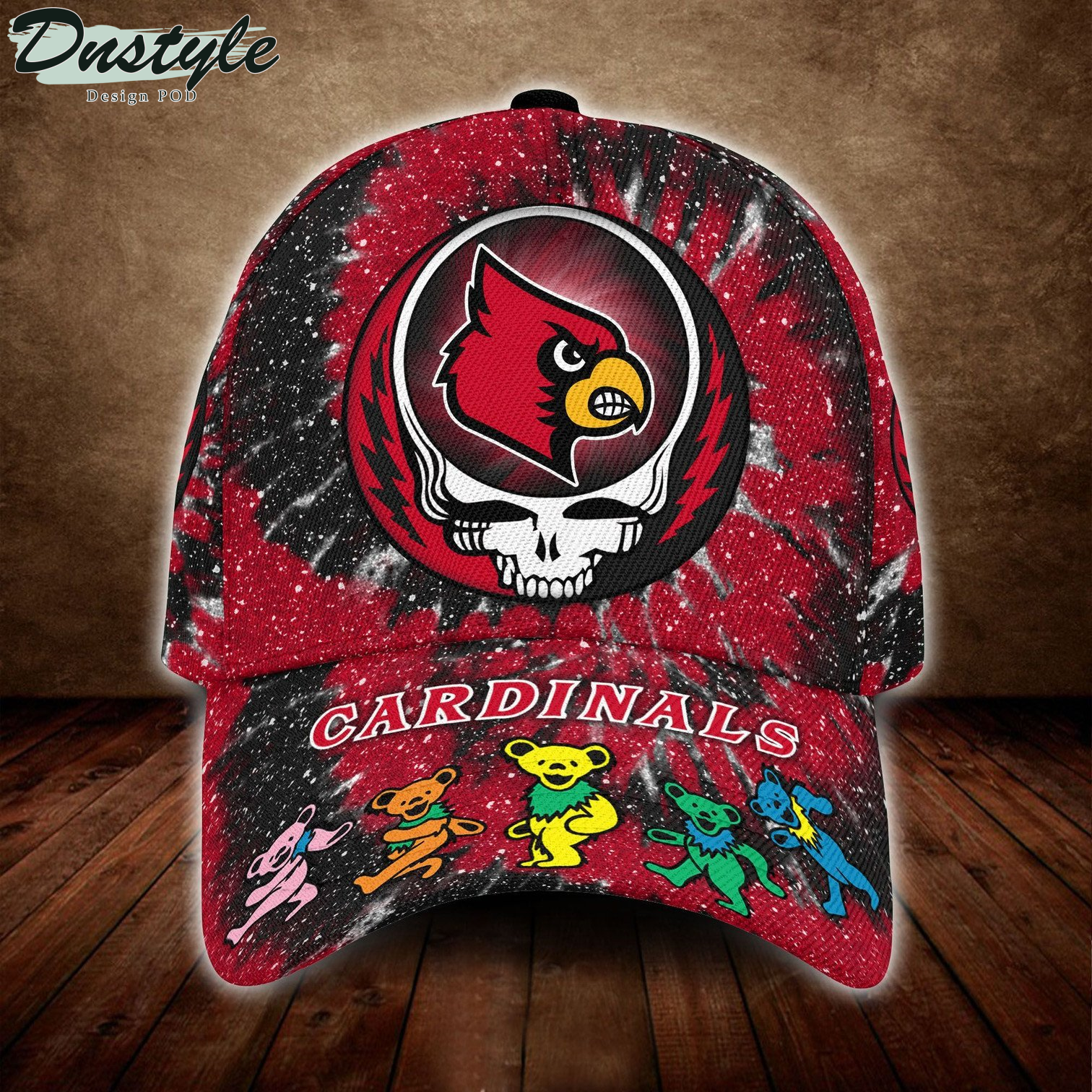 Louisville Cardinals And Grateful Dead Band Baseball Classic Cap