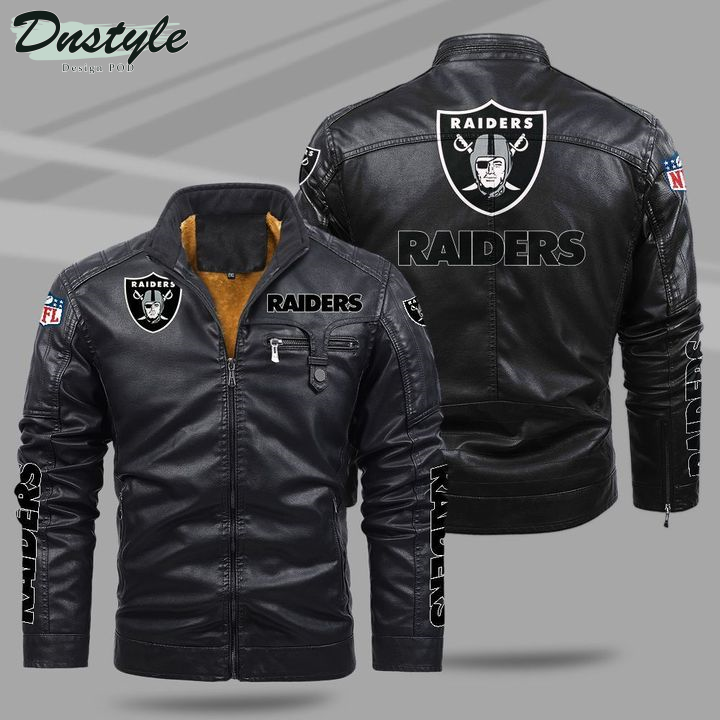 Las Vegas Raiders Fleece Leather Jacket