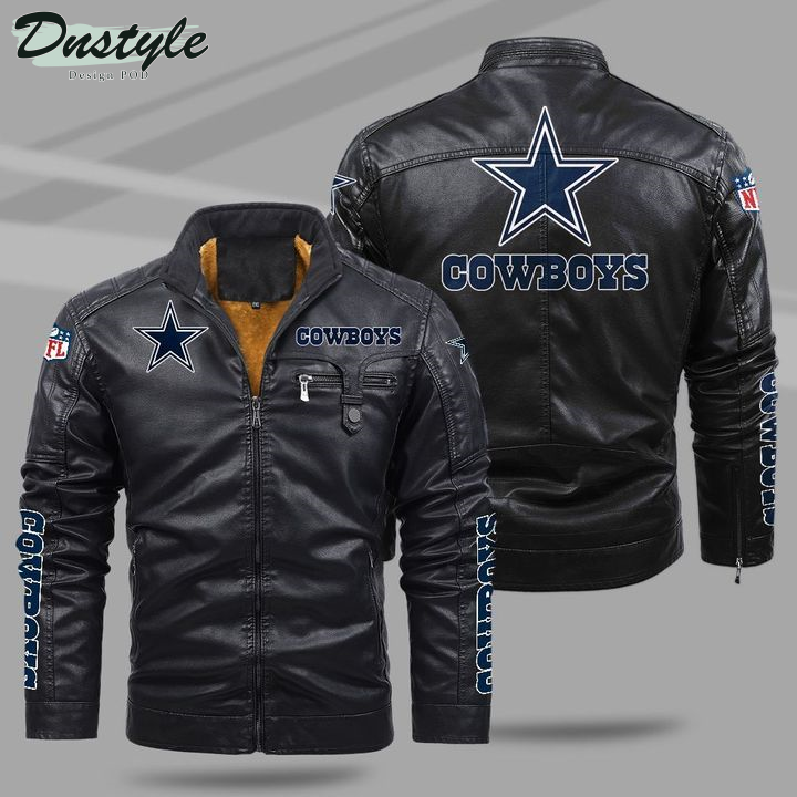 Dallas Cowboys Fleece Leather Jacket