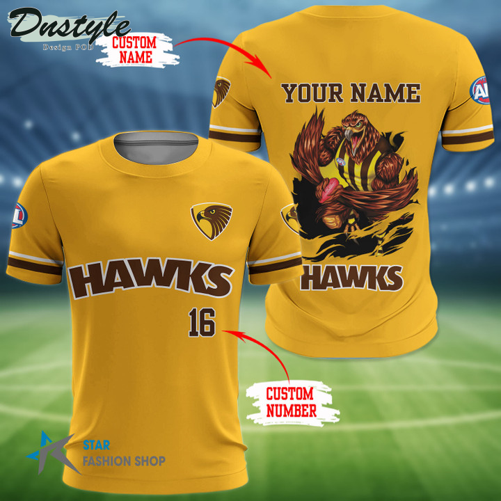 Hawthorn Football Club Custom Name 3D Hoodie Tshirt