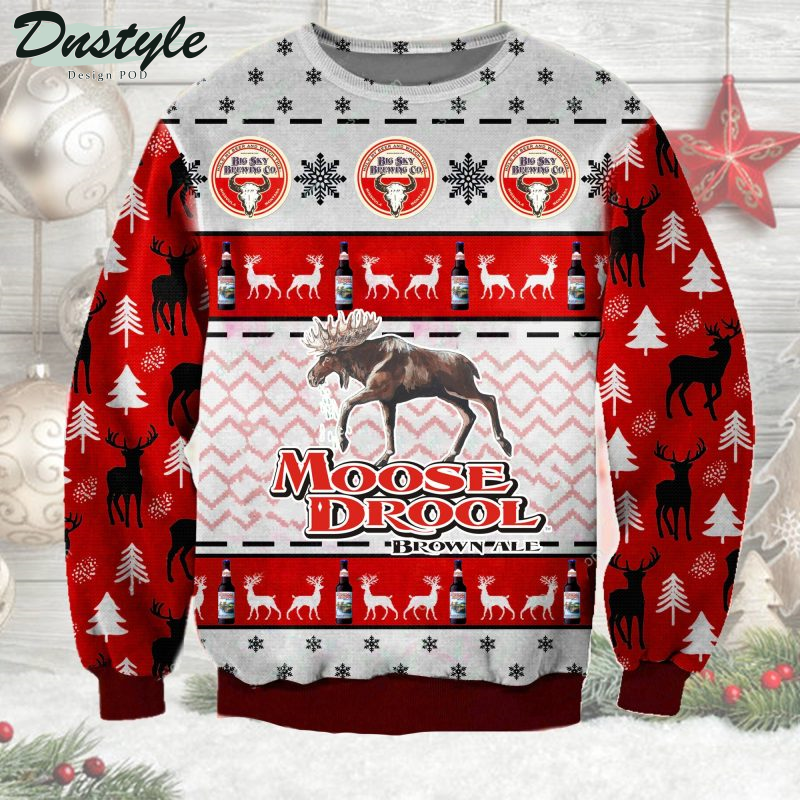 Moose Drool Brown Ale Ugly Christmas Sweater