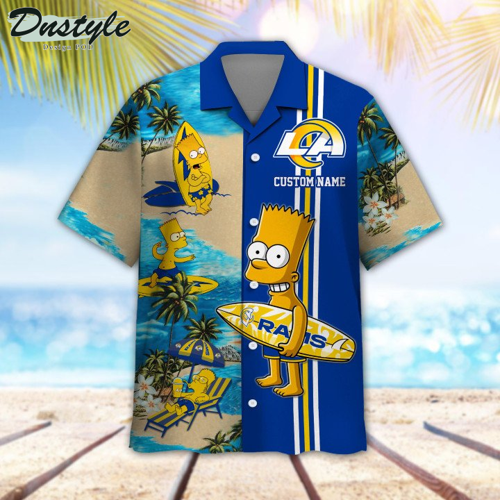 Los Angeles Rams Simpsons Custom Name Hawaiian Shirt And Short