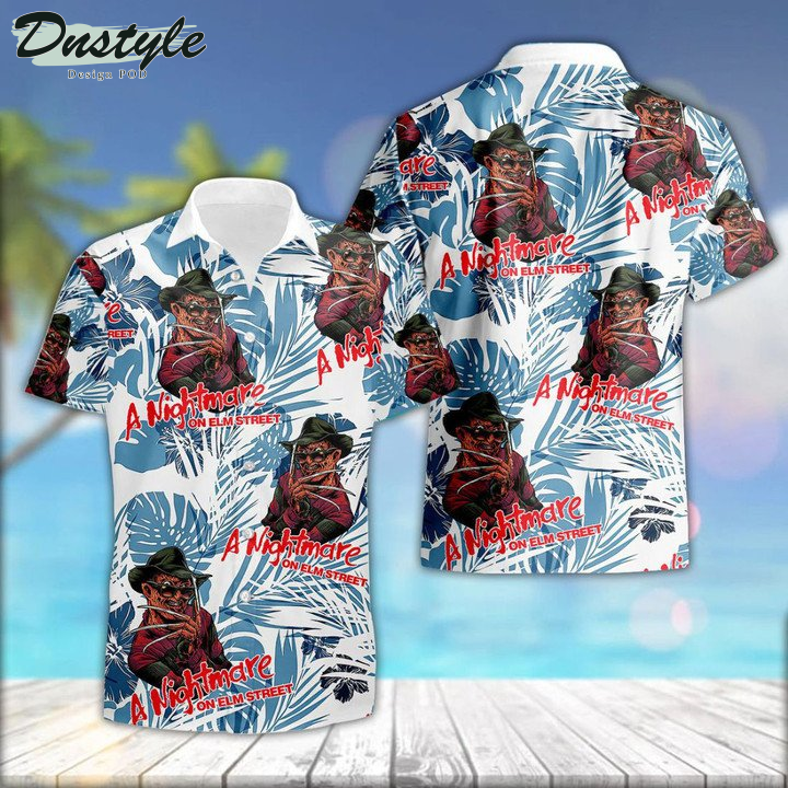 Freddy Krueger Nightmare Tropical Blue Palm Hawaiian Shirt