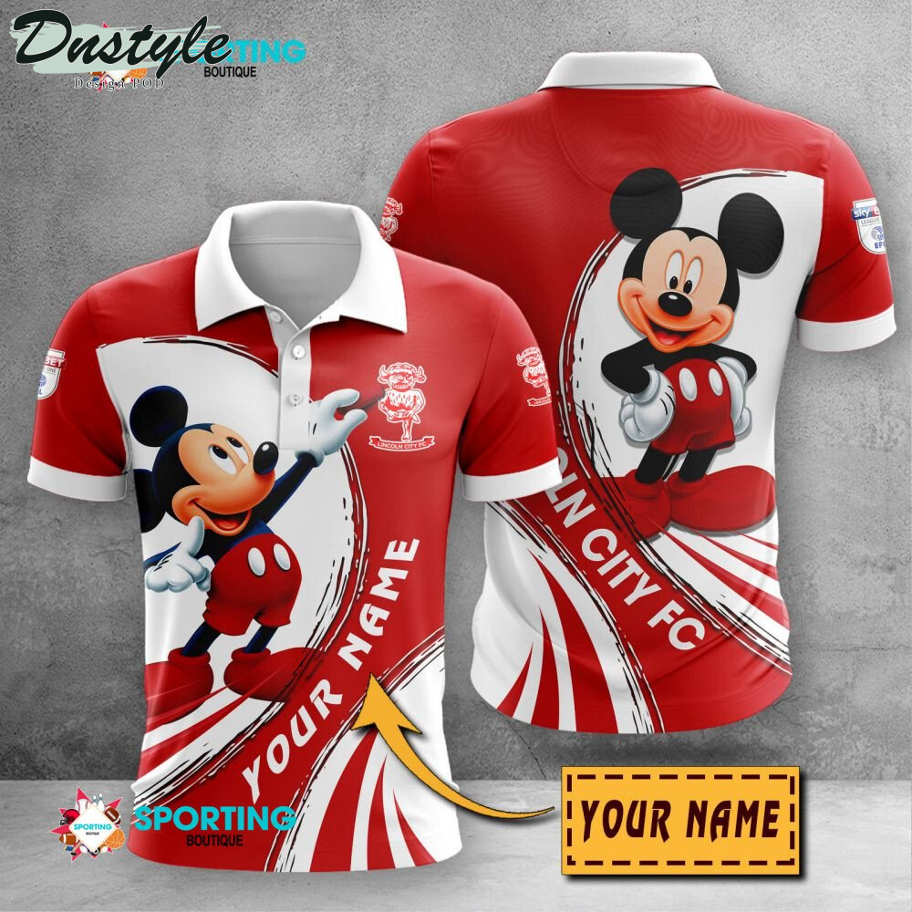 Lincoln City F.C Mickey Mouse Personalized Polo Shirt